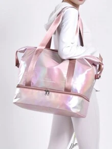 Large capacity dry-wet split shoelace warehouse nylon waterproof tote bag suitable for business travel fitness yoga tripTravel Bag holiday y2k bag Luggage Bag Weekend Bag Overnight Bag - Multicolor - View 2