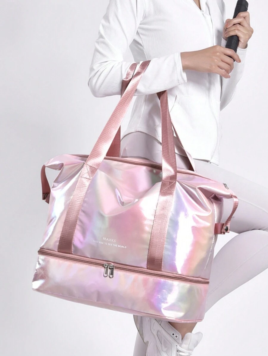 Large capacity dry-wet split shoelace warehouse nylon waterproof tote bag suitable for business travel fitness yoga tripTravel Bag holiday y2k bag Luggage Bag Weekend Bag Overnight Bag - Multicolor - View 1