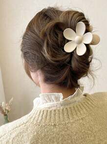 1 pieza Diseño de flor de 7.5CM (2.95 pulgadas) Pinza para el cabello para la parte posterior de la cabeza, accesorio para el cabello, regalo para parejas en el Día de San Valentín