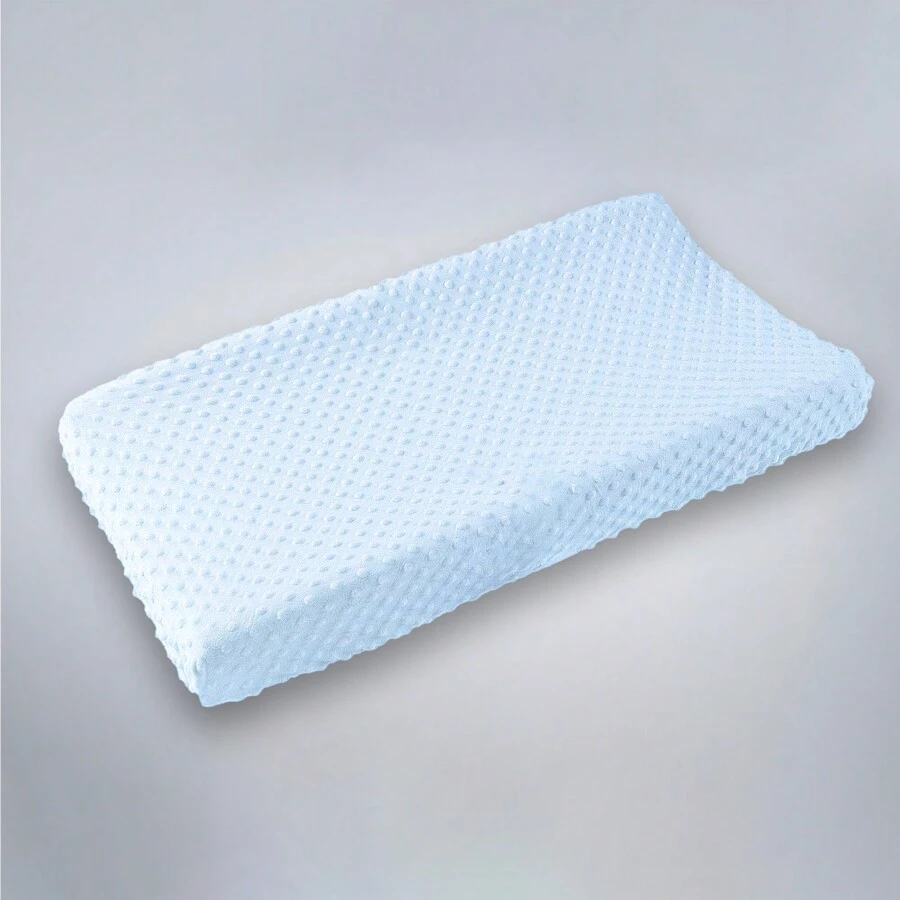 1pc Blue Dotted Plush Baby Changing Pad Cover Fits Most Standard