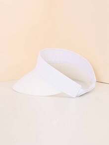 1個中性y2k風格的遮陽帽,有織帶,適用於戶外活動、防曬和日常通勤 - 白色 - 查看 5