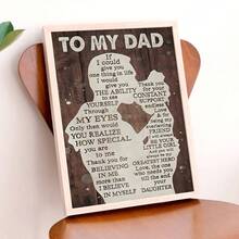 帶有「如果我能在生命中給你一件事,我會給你透過我的眼睛看到自己的能力」引言的1入裝帆布牆藝術海報,適用於家中辦公室農舍廚房客廳臥室牆壁裝飾,作為父親的女兒的禮物,不含相框 - 彩色 - 查看 8