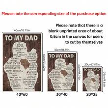 帶有「如果我能在生命中給你一件事,我會給你透過我的眼睛看到自己的能力」引言的1入裝帆布牆藝術海報,適用於家中辦公室農舍廚房客廳臥室牆壁裝飾,作為父親的女兒的禮物,不含相框 - 彩色 - 查看 2