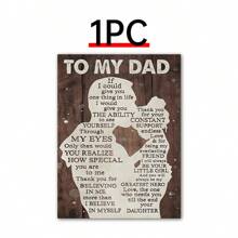 帶有「如果我能在生命中給你一件事,我會給你透過我的眼睛看到自己的能力」引言的1入裝帆布牆藝術海報,適用於家中辦公室農舍廚房客廳臥室牆壁裝飾,作為父親的女兒的禮物,不含相框 - 彩色 - 查看 4