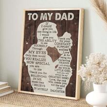 帶有「如果我能在生命中給你一件事,我會給你透過我的眼睛看到自己的能力」引言的1入裝帆布牆藝術海報,適用於家中辦公室農舍廚房客廳臥室牆壁裝飾,作為父親的女兒的禮物,不含相框 - 彩色 - 查看 6