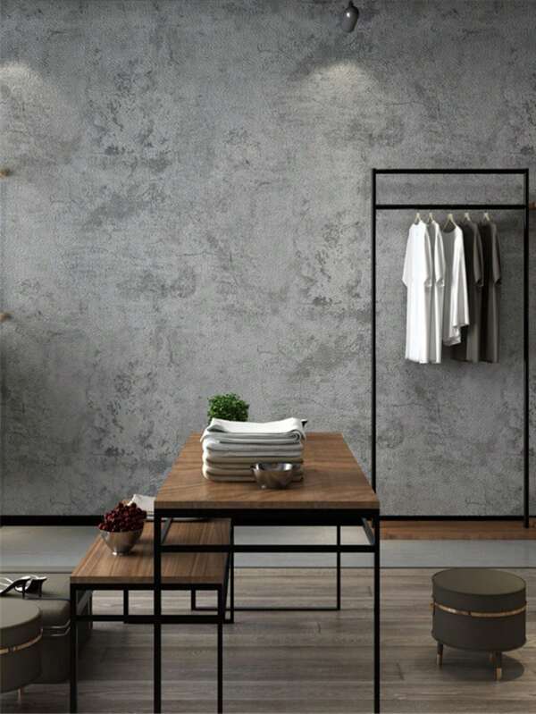 1 Roll Self-Adhesive New Cement Gray Waterproof Wallpaper Solid Color Dormitory Bedroom Wall Stickers Cabinets Furniture Renovation