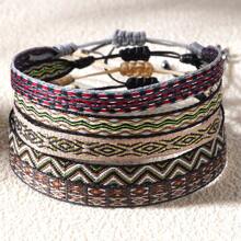 5入組波西米亞風格手編馬卡龍繩女士迷你多層手鍊,2024年嬉皮潮流少年版 - 彩色 - 查看 4