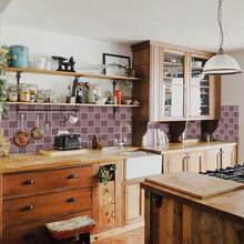 10入組廚房防濺擋板磁磚,適用於廚房牆磁磚、浴室防濺擋板,適用於廚房防濺擋板牆、樓梯、家具、樓梯,防水防油,壁紙貼紙,易於清潔,尺寸15cm*15cm,自黏磁磚貼紙,diy家居裝飾牆紙貼紙-附保護膜,高光澤度,自黏式,pvc質地,多種顏色可選,黃色,紫色,藍色,綠色,白色,黑色,棕色,橙色,紅色,波西米亞風格,英國風格,斯堪地那維亞藝術牆貼,水晶磁磚貼紙,普羅旺斯方磁磚貼紙,海洋風格,美麗的深釉海洋風格 - 粉色 - 查看 7