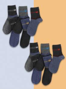 10 Pares de calcetines para hombre, calcetines tobilleros media pantorrilla juveniles. Tela suave y transpirables patrón de rayas.