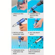 Aluminum Alloy Pull Rivet Conversion Head Component, Electric Drill To Rivet Gun Conversion Part