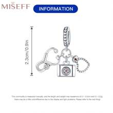 MISEFF 2023 Mới 1pc 925 Bạc Sterling Ống nghe Bộ dụng cụ y tế Mũ y tá Hạt Mặt dây chuyền Vòng tay Trang sức DIY Làm quà tặng sinh nhật cho bé gái bé trai Quà tặng Lễ Tạ ơn - Bạc - Xem 5