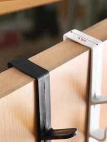 1 Miếng Nhựa Giá lưu trữ Với Treo Móc Cửa , Đục lỗ Gắn trên tường Phòng ngủ Tối giản Quần áo Và Mũ Giá lưu trữ - màu đen - Xem 4