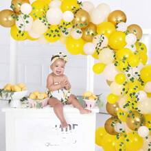 154入組黃色派對乳膠氣球 - 適用於生日派對、畢業慶祝、黃色主題派對裝飾、嬰兒淋浴和慶祝活動 - 5/10/12/18英寸 - 黃色 - 查看 4