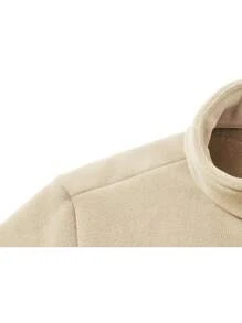 女士时尚冬季羊毛夹克，适合户外活动 - 杏色 - 查看 5