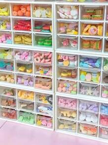 1 件多层 DIY 珠子珠宝收纳展示盒，塑料透明盒实用便捷用品，情人节返校礼物