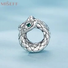 MISEFF 2023 新款 1 件 925 纯银动物系列盘绕灵蛇珠饰适用于手链项链 DIY 制作精美珠宝珠子礼物 - A1C2549 - 查看 3