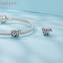 MISEFF 2023 新款 1 件 925 纯银动物系列盘绕灵蛇珠饰适用于手链项链 DIY 制作精美珠宝珠子礼物 - A1C2549 - 查看 5