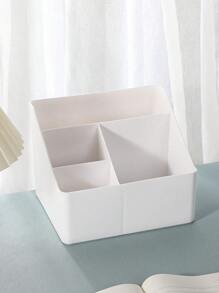 Desktop Stationery Compartment Storage Box - White - View 1