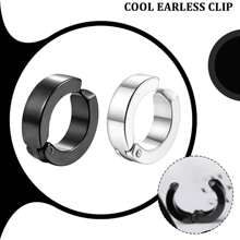 8pcs Clip-On Earrings Without Piercing, High-End & Fashionable, Round Shaped Ear Stud & Circle Design,