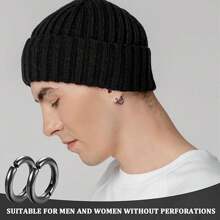 8pcs Clip-On Earrings Without Piercing, High-End & Fashionable, Round Shaped Ear Stud & Circle Design,