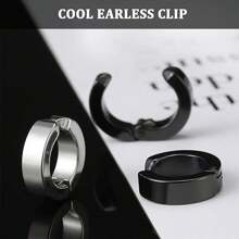 8pcs Clip-On Earrings Without Piercing, High-End & Fashionable, Round Shaped Ear Stud & Circle Design,