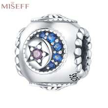 MISEFF 全新 1 件 925 纯银神秘月亮星星星球珠子吊坠 DIY 珠宝制作礼物生日礼物女性礼物