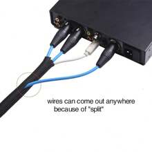 5 cái 250cm Chiều dài Cord Người bảo vệ Dây điện Ống Cable Tay áo Tách Đối với USB Cable Sức lực Cord Video âm thanh Cable – Bảo vệ Mèo Nhai - màu đen - Xem 3