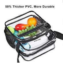 透明斜背包,附可調式肩帶,適合音樂會和體育賽事 - 黑色 - 查看 2