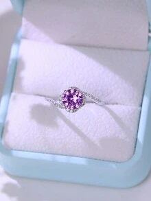 1pc 925 Sterling Silver Twisted Flower Ring With Zirconia For Women, Suitable For Daily Wear, Banquet, Festivals, Gifts - Flower Twist Arm - View 15