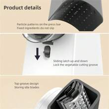 1入組3合1多功能蔬菜切割機與切片機,電動廚房切片機,適用於家用廚房 - 白色 - 查看 4