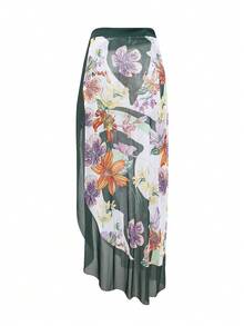 Hàng Mới Về Áo Tắm Một Mảnh Cổ Chữ V Sâu Gợi Cảm Và Váy Sarong Lưới Dài - trắng - Xem 3