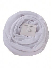 2入組/套女士大尺寸長圍巾,強力磁扣,色彩協調,雪紡圍巾 - 白色 - 查看 3