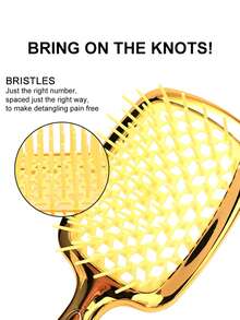 5 件金色美发工具套装，包括造型刷、理发梳、喷雾瓶，非常适合头发造型、清洁、护理，是男女新年最佳礼物 - 金色 - 查看 3