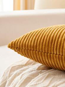 Found A Great Product! 1pc Corduroy Stripe Cushion Cover (No Filler), Home Decor - Yellow - View 5