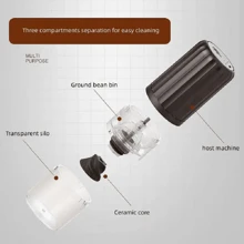 Usb便攜式電動咖啡香料咖啡豆草本研磨機,一鍵式按壓研磨,適用於草藥花生穀物豆類 - 白色 - 查看 2