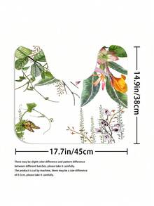 4pcs Creative Butterfly Printed Shower Curtain Set With Bathroom Mats, Decorative Bath Mat, Toilet Lid And Anti-Slip U-Shaped Mat, Waterproof Shower Curtain, 12pcs Hooks - Multicolor - View 6