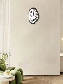 1套亞克力掛鐘,黑白現代極簡家居裝飾無聲時鐘 - 黑與白 - 查看 4