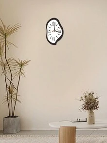 1套亞克力掛鐘,黑白現代極簡家居裝飾無聲時鐘 - 黑與白 - 查看 3