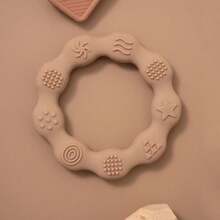 婴儿硅胶牙胶，新生儿触觉训练出牙玩具，婴儿触觉训练玩具 - 駝色 - 查看 2