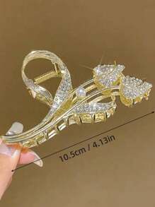 1个郁金香花朵发爪，发夹，女士优雅发饰，发饰，爪夹，发卡，发饰，秋冬季度假发夹，女士夏季度假发夹 - 金色 - 查看 3