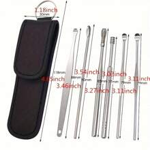 6 PCS Ear Wax Removal Kit,  Ear Pick Tools Ear Cleaning Tool Set,Reusable Ear Cleaner For Adults Portable Earwax Cleaner Tool Stainless Steel Set - Yellow - View 7