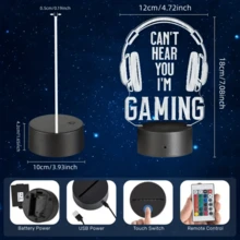 1pc 16-Color Changing Headphone Series 3d Creative Atmosphere Night Light Suitable For Various Room Styles, Festival Gift - Multicolor - View 4