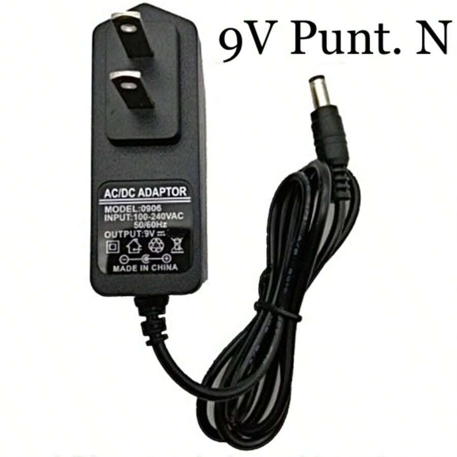 Cargador 9V-1A, Eliminador para Bocina, Punta Negra 5.5mm x 2.5mm - Negro - Ver 1