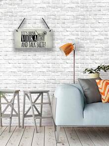 1入組標語牌「讓我們來喝伏特加」有趣的酒精禮物,男性洞穴家庭酒吧掛牆門牌pub標誌壁畫,裝飾性木牌,家居裝飾 - 彩色 - 查看 3