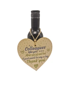 1個10x10cm木製心形標籤,適合在聖誕節、生日、派對和節日向同事和朋友送禮 - 杏色 - 查看 6