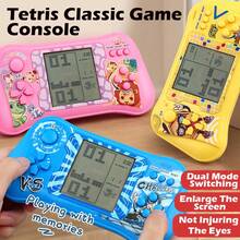 大屏幕俄羅斯方塊遊戲掌機，復古懷舊手機遊戲機，經典解謎玩具適用於青少年 - 寶藍色 - 查看 5
