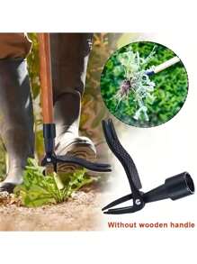 1 件装垂直食槽工具头更换手动食槽根去除器户外花园草坪手动工具无需弯腰、跪下、花园工具、园艺工具 - 黑色 - 查看 4
