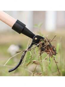 1 件装垂直食槽工具头更换手动食槽根去除器户外花园草坪手动工具无需弯腰、跪下、花园工具、园艺工具 - 黑色 - 查看 5