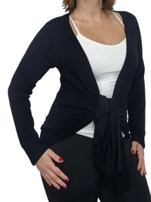 Plus Size Cardigans - 黑色 - 查看 1