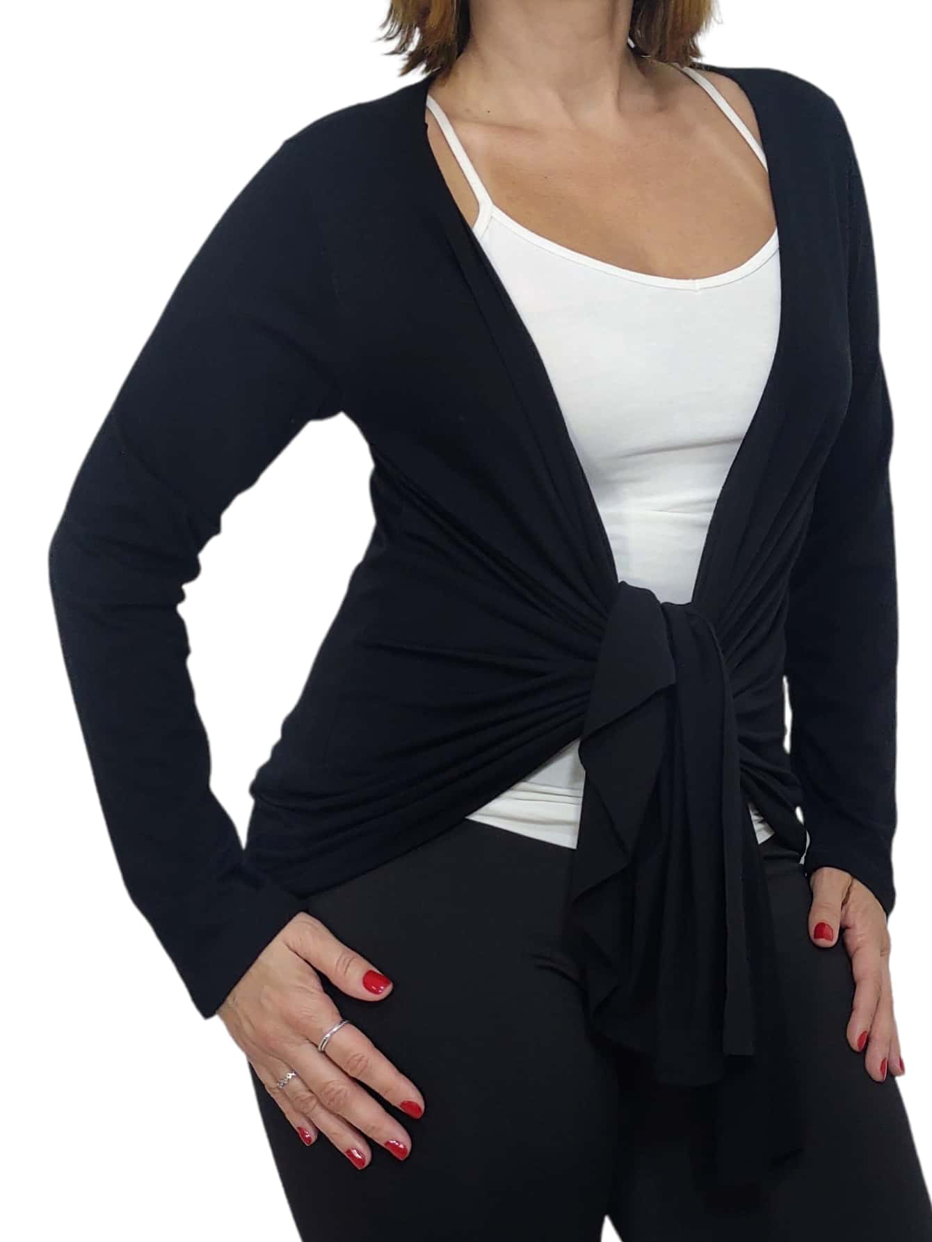 Plus Size Cardigans - 黑色 - 查看 1